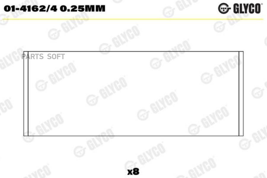 Шатунный подшипник GLYCO 01-4162/4 0.25mm