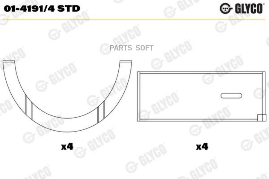 Шатунный подшипник GLYCO 01-4191/4 STD