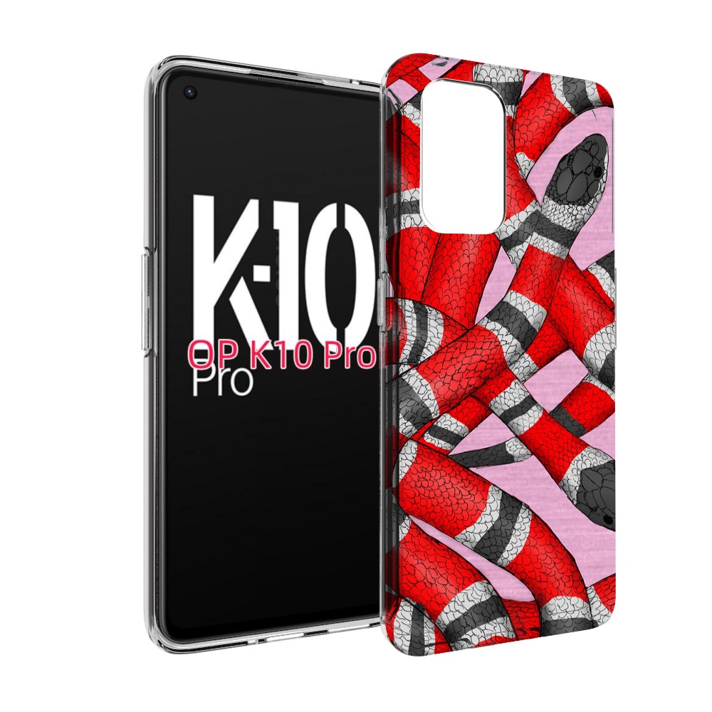 

Чехол MyPads змея-красно-черно-белый для OPPO K10 Pro, Прозрачный, Tocco
