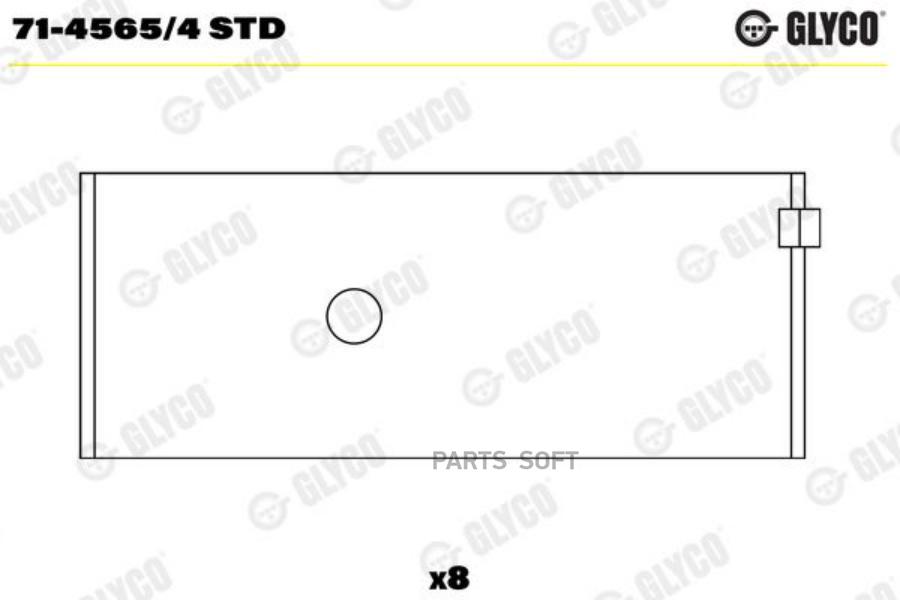 Шатунный подшипник GLYCO 71-4565/4 STD