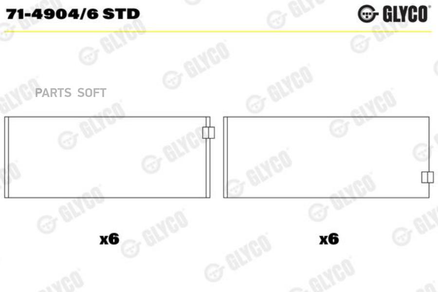 Шатунный подшипник GLYCO 71-4904/6 STD