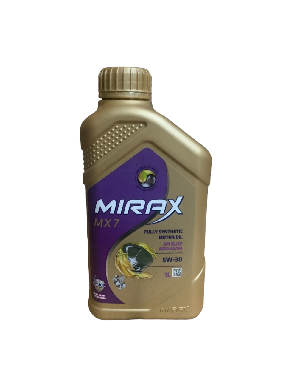 Моторное масло MIRAX MX7 SAE 5W-30, API SL/CF, ACEA A3/B4 Синтетическое 1 л