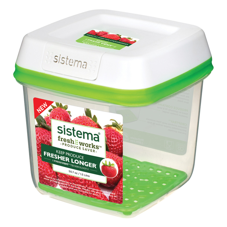 

Контейнер квадратный Sistema Freshworks 1,5 л, пластик
