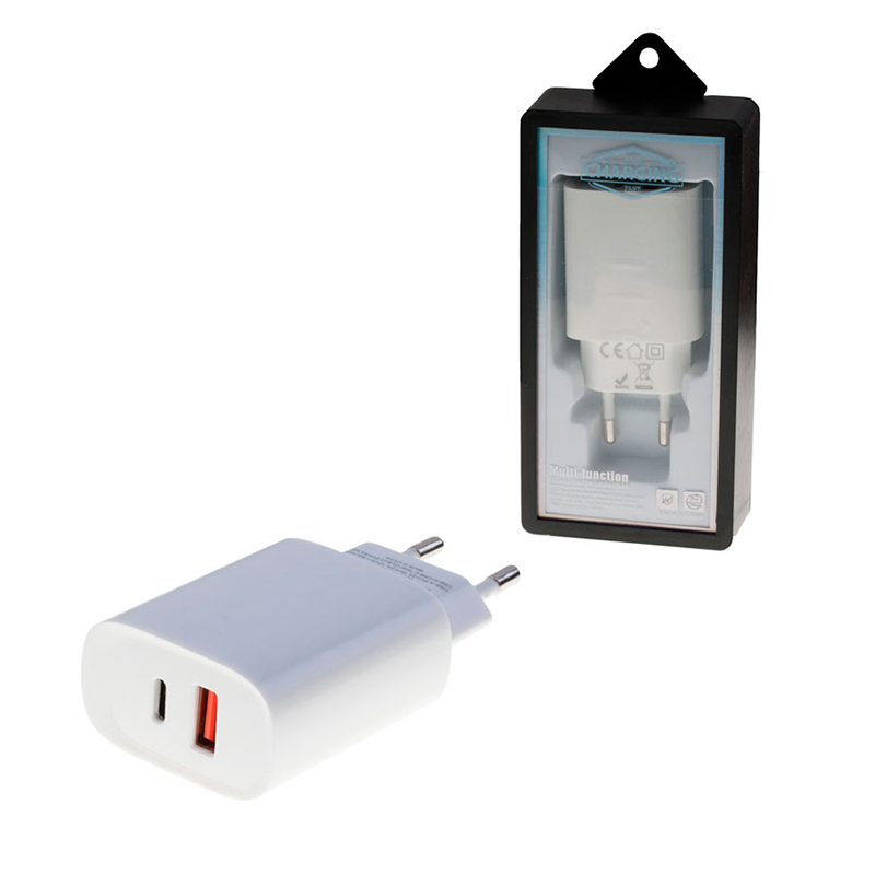

Сетевое зарядное устройство USB/Type-C DJ-A81 (3А, QC3.0, PD) (белое)