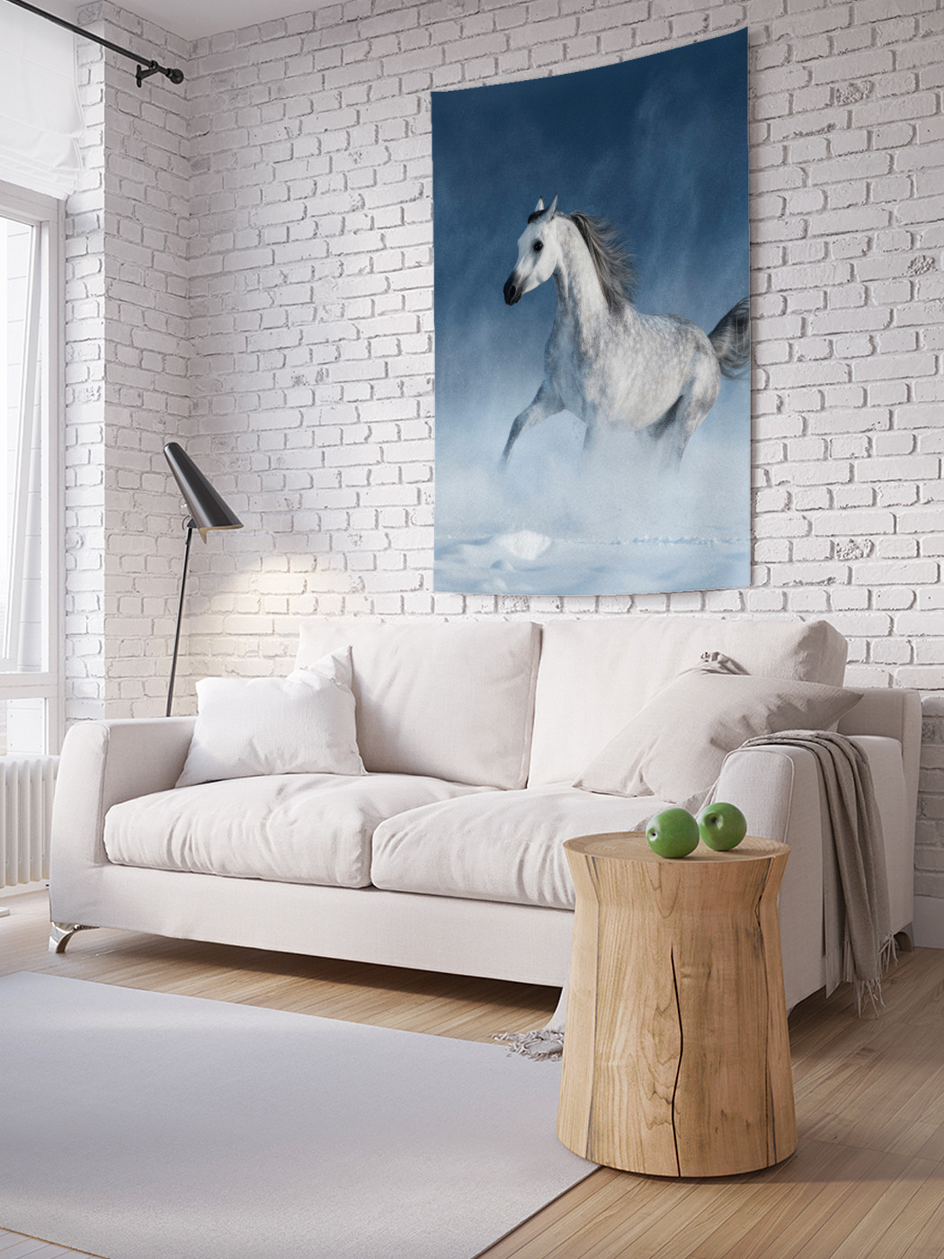 

Вертикальное фотопанно на стену JoyArty Конь в снегу 100x150 см, Конь в снегу