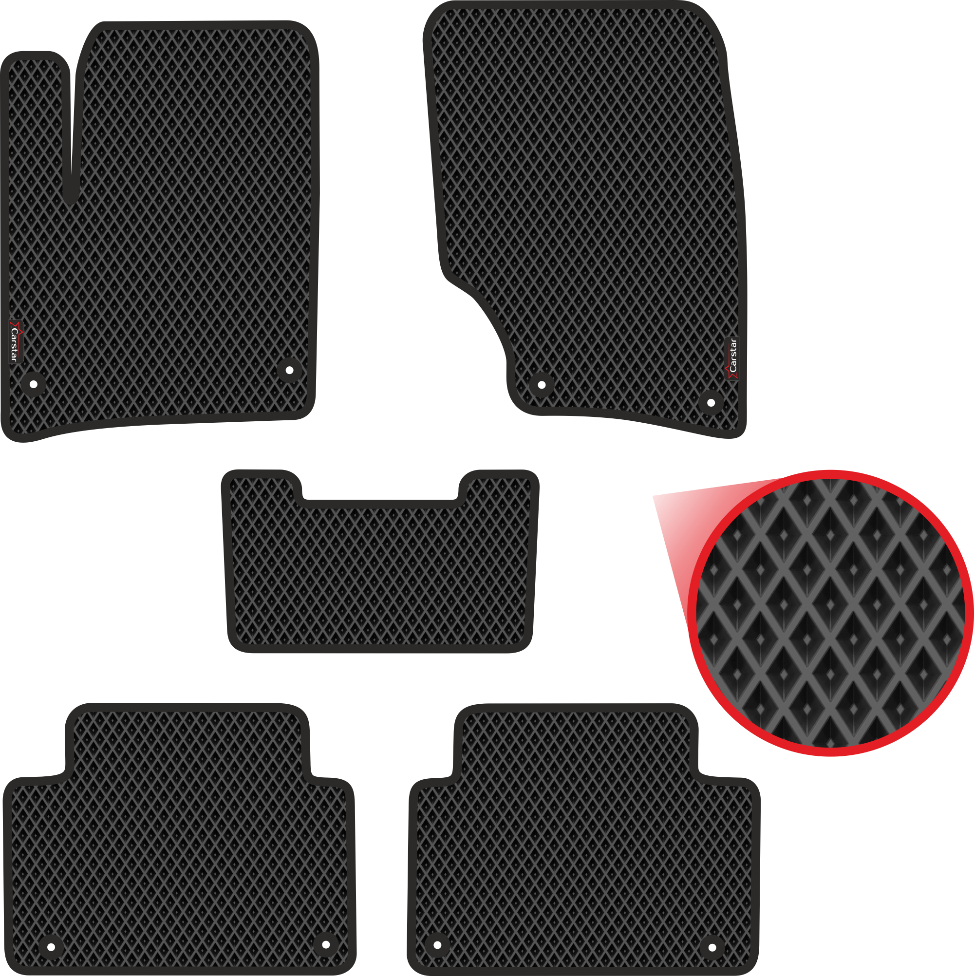 Комплект ковриков в салон Kupi-Kovrik EVA для Audi Q7 I (2005-2015), чёрные, ЕВА