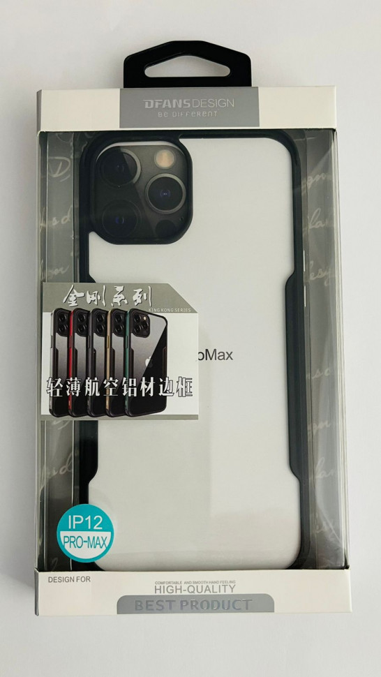 

Накладка для iPhone 12 Pro Max DFANS силикон прозрачный черная рамка