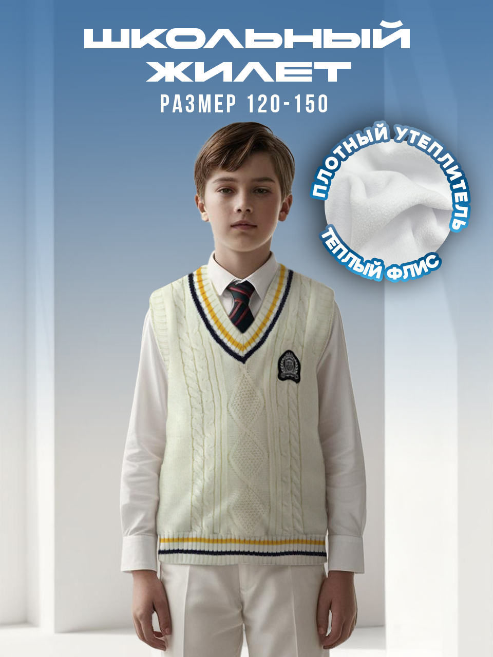 Жилет детский 4Love4You CCB-VE-W-4, белый, 152