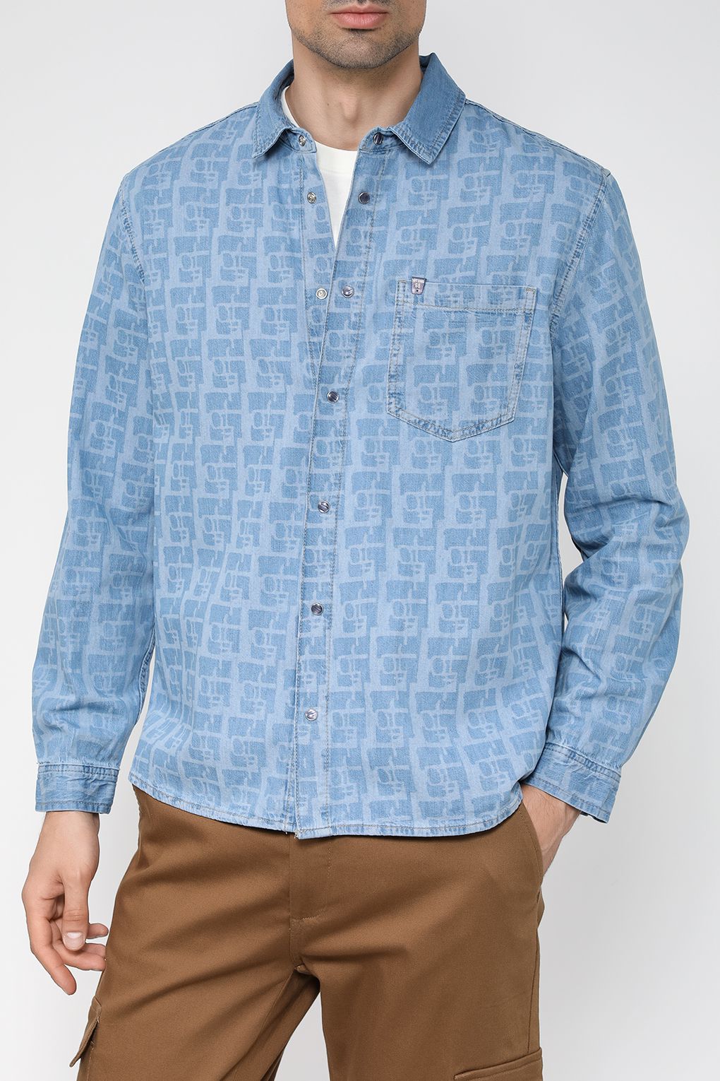 Джинсовая рубашка мужская Loft LF2032744 синяя M