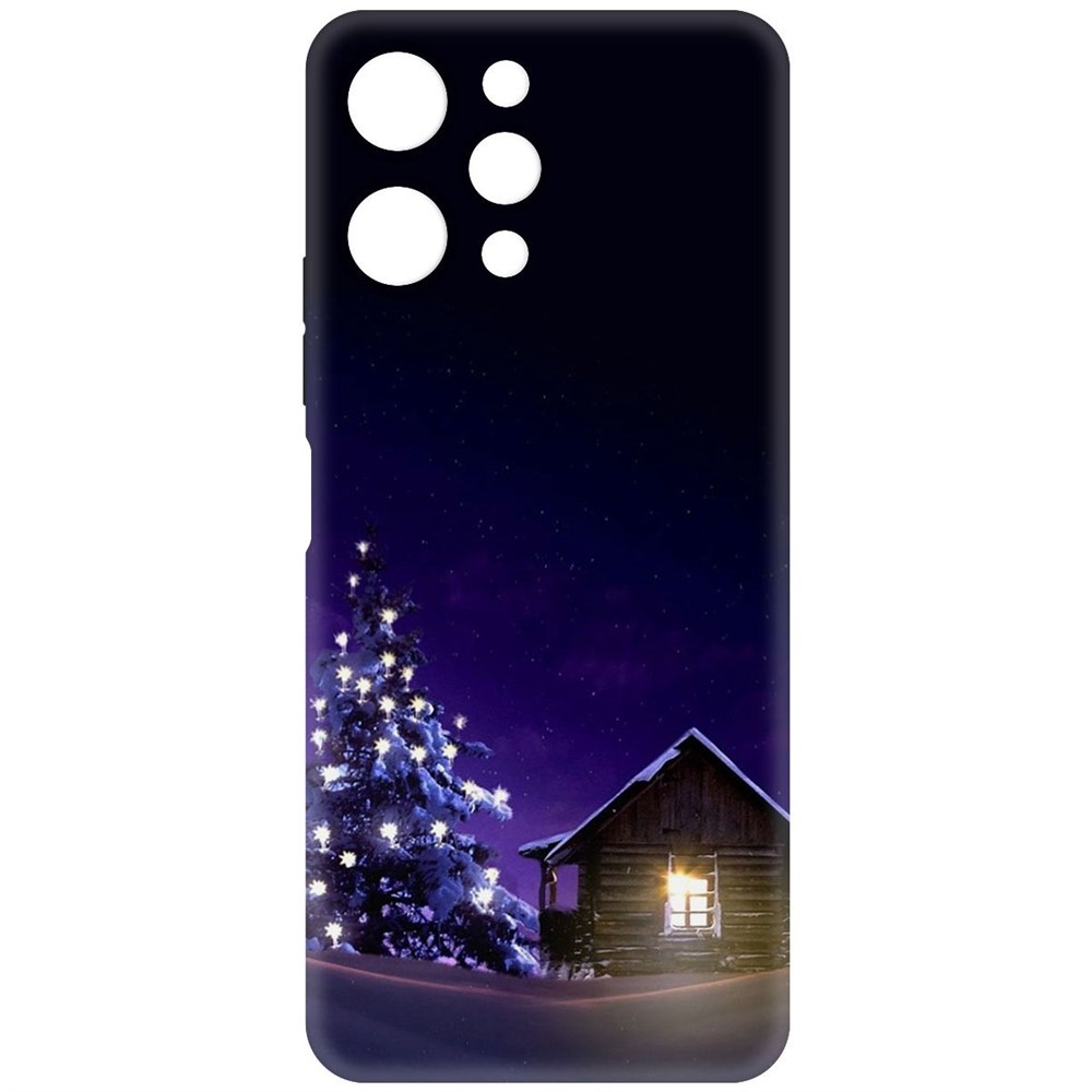 

Чехол-накладка Krutoff Soft Case Зимний домик для Xiaomi Redmi 12 черный