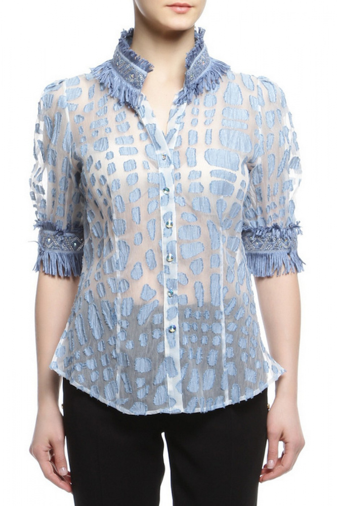 

Блуза женская Maria Grazia Severi 5PS02164068 голубая 42, 5PS02164068