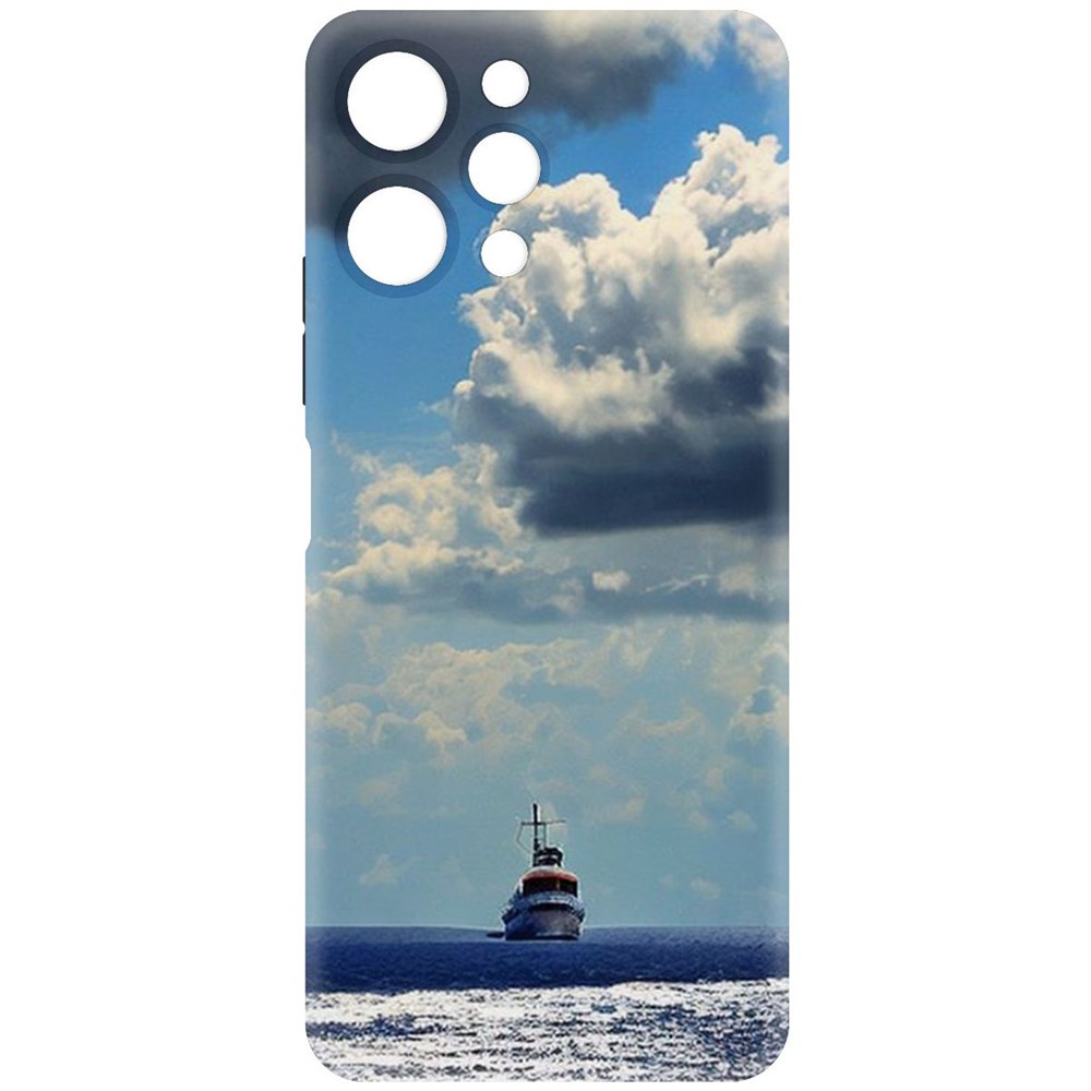 Чехол-накладка Krutoff Soft Case Море для Xiaomi Redmi 12 черный