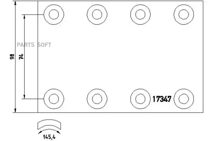 

Накладки Тормозные Std Wva 17347 18 (300X100)( 8X15 64) \Bpw