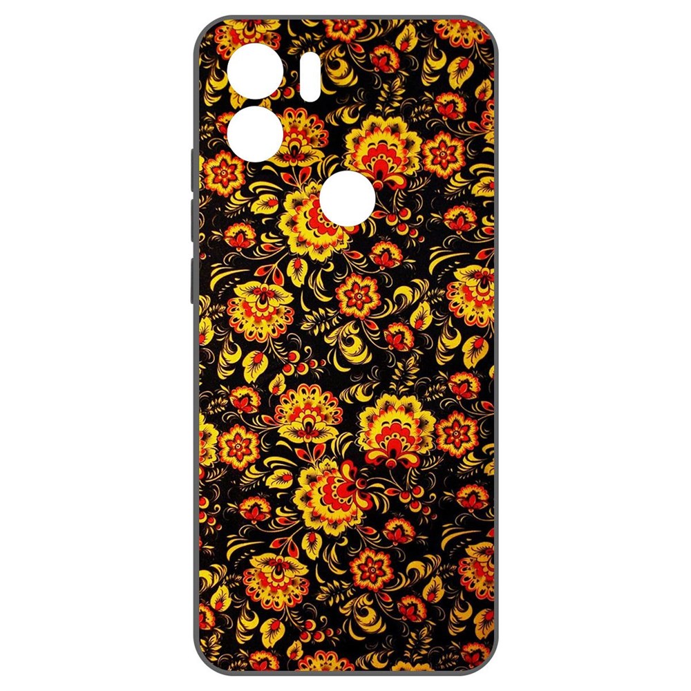 

Чехол-накладка Krutoff Soft Case Хохлома для Poco C51 черный