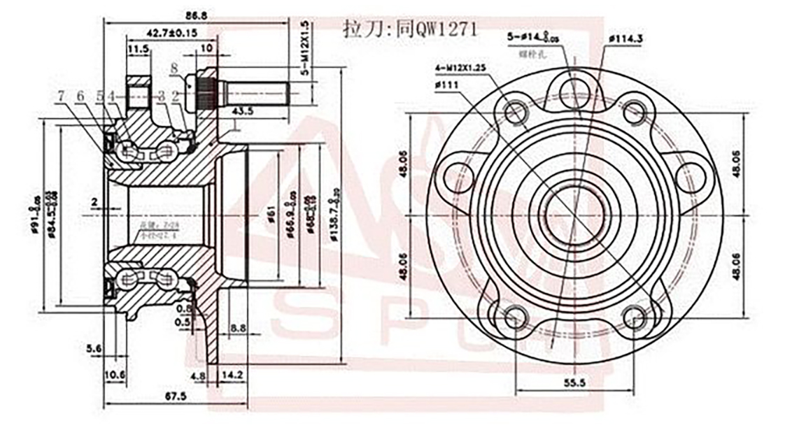 

Ступица пер.MAZDA 3 BM 2013-