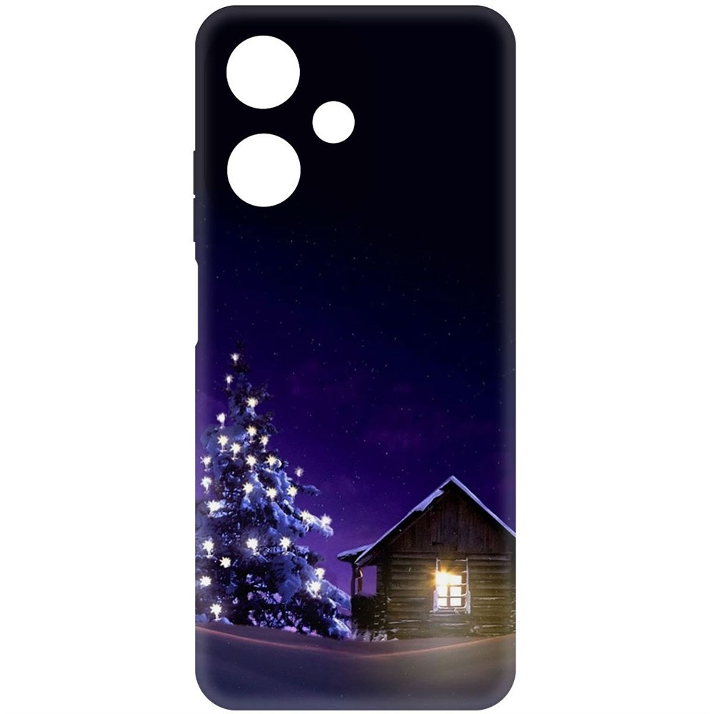 

Чехол-накладка Krutoff Soft Case Зимний домик для Infinix Hot 30 Play черный