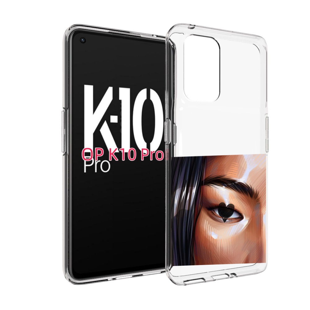 

Чехол MyPads зрачок-сердце женский для OPPO K10 Pro, Прозрачный, Tocco