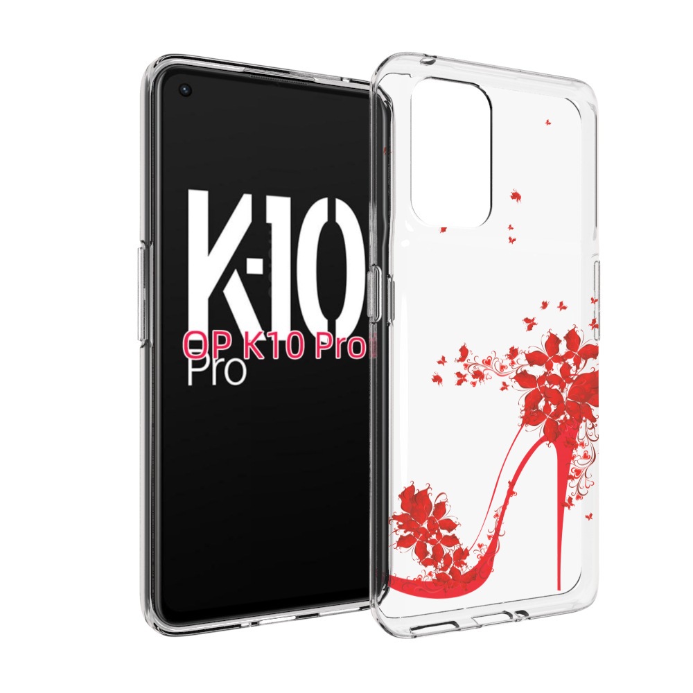 

Чехол MyPads каблук-в-цветах для OPPO K10 Pro, Прозрачный, Tocco
