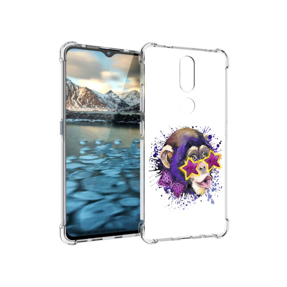 

Чехол MyPads Tocco для Nokia 2.4 обезьяна в очках (PT227049.107.524), Прозрачный, Tocco