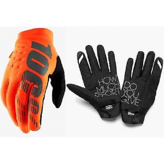 

Мотоперчатки 100% Brisker 2024 Fluo Orange/Black, Оранжевый;черный, 10004-0001
