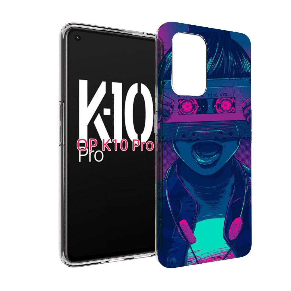

Чехол MyPads киберпанк с кассетой для OPPO K10 Pro, Прозрачный, Tocco