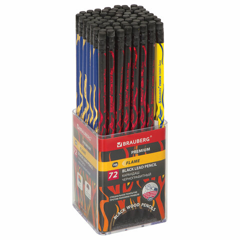 

Карандаш чернографитный BRAUBERG "PREMIUM TURKEY", 1 шт., "Flame", НВ, ассорти, дисплей,