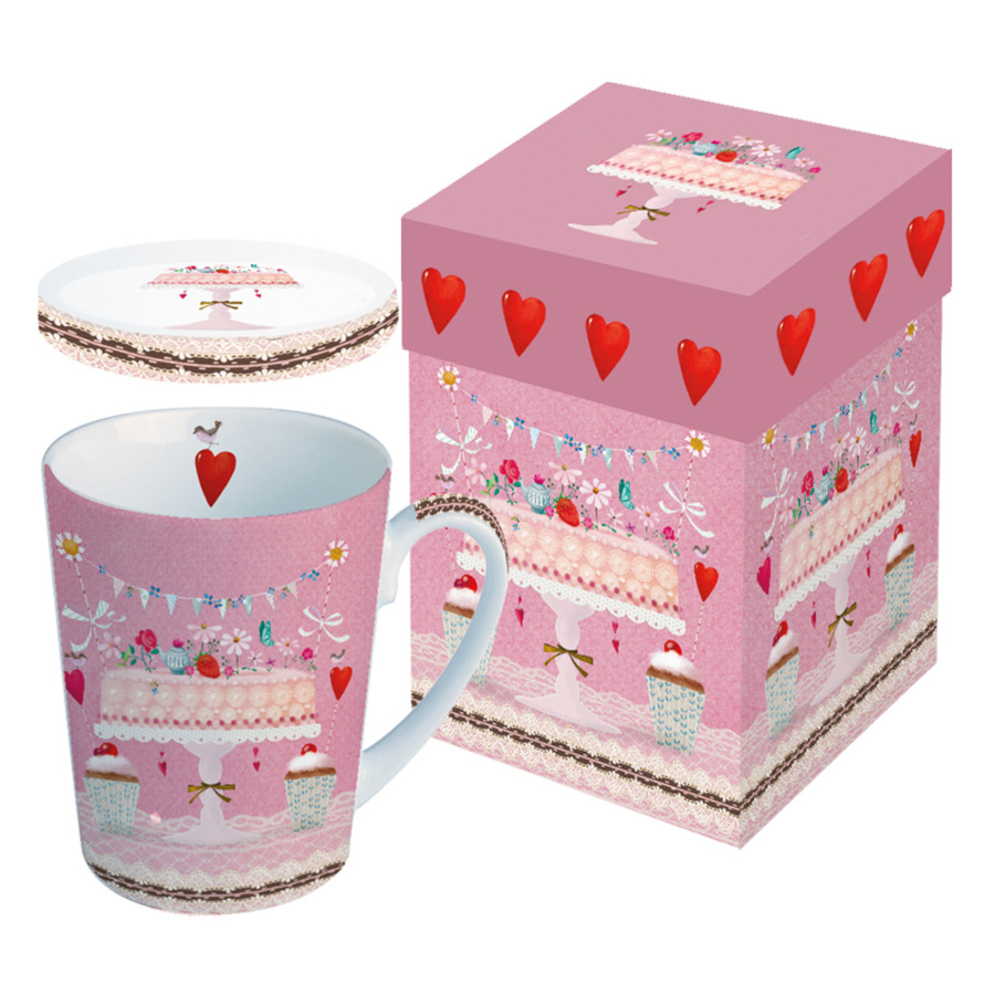 

Кружка с крышкой "Lovely Cake" п/к