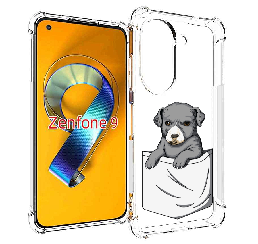 Чехол MyPads собачка в кармане для Asus Zenfone 9 (AI2202)