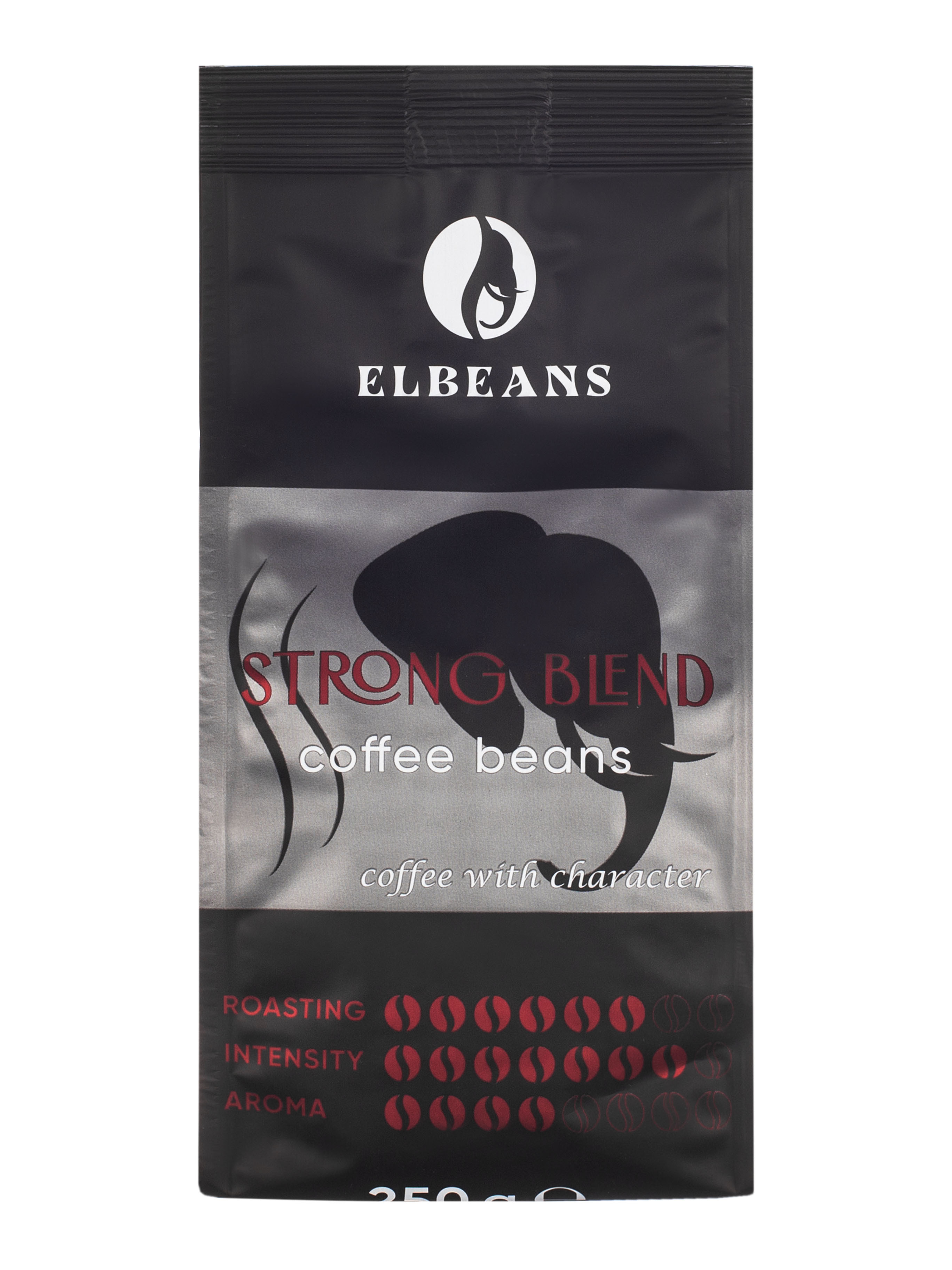 Кофе в зёрнах Elbeans Strong Blend (бодрящий), состав: Arabica 40% и Robusta 60%, 250 г