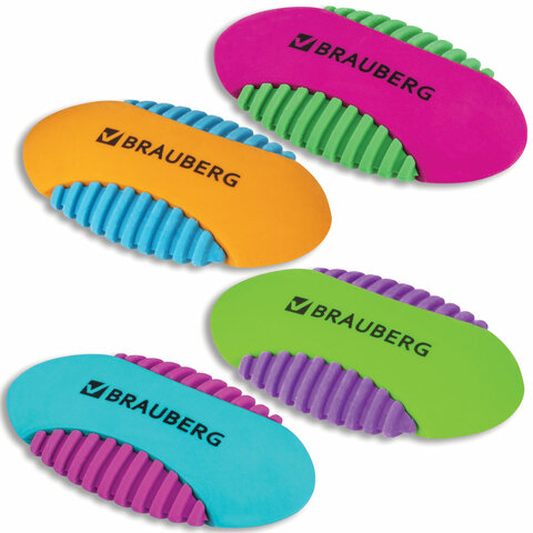 

Ластик BRAUBERG "Mix S", 58х33х13 мм, цвет ассорти, 228724, (8шт.), Разноцветный