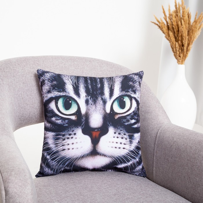 

Подушка декоративная, размер 35х35 см, габардин, холлофайбер, полиэстер100%