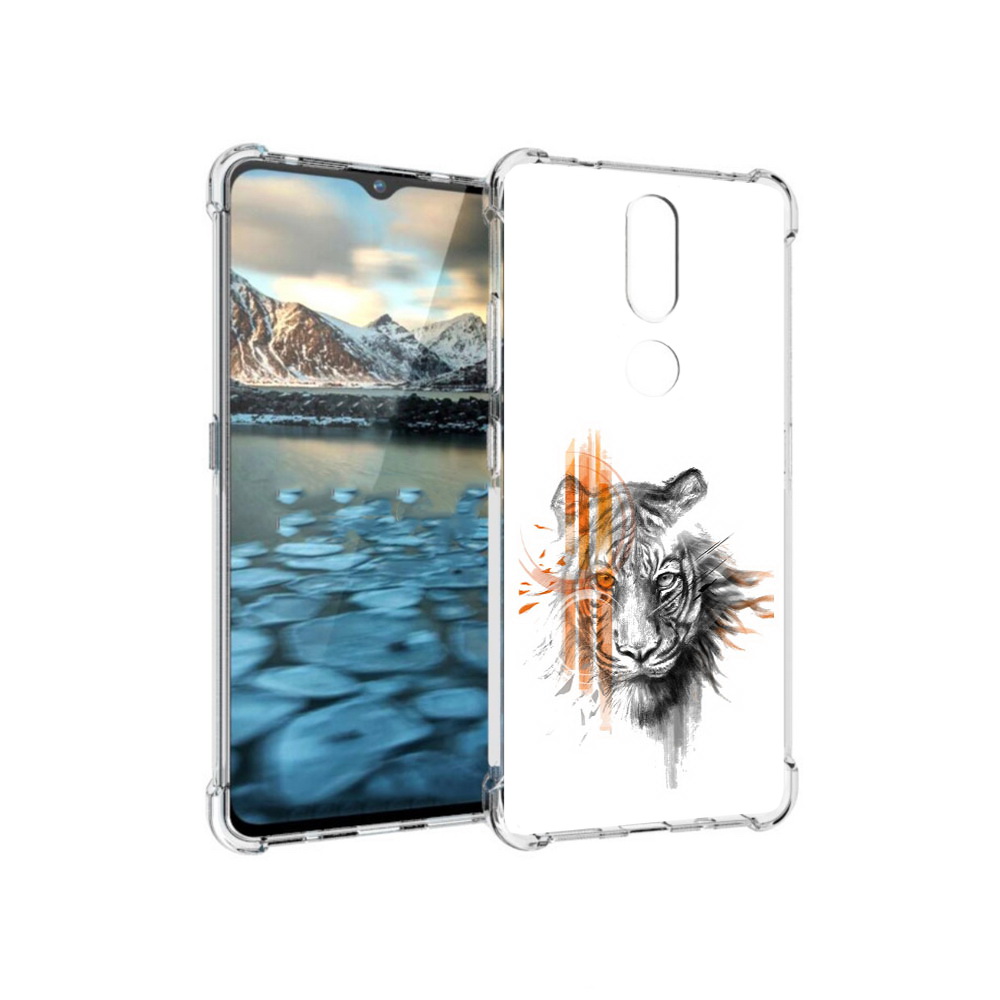 

Чехол MyPads Tocco для Nokia 2.4 огненный тигр (PT227049.107.526), Прозрачный, Tocco