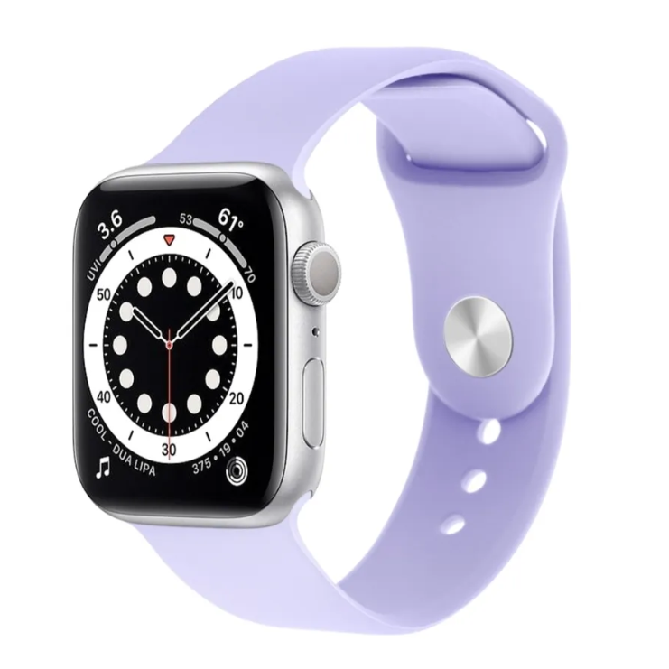 

Сменный браслет силиконовый для Apple Watch 42mm с металлической застежкой лаванда, Фиолетовый