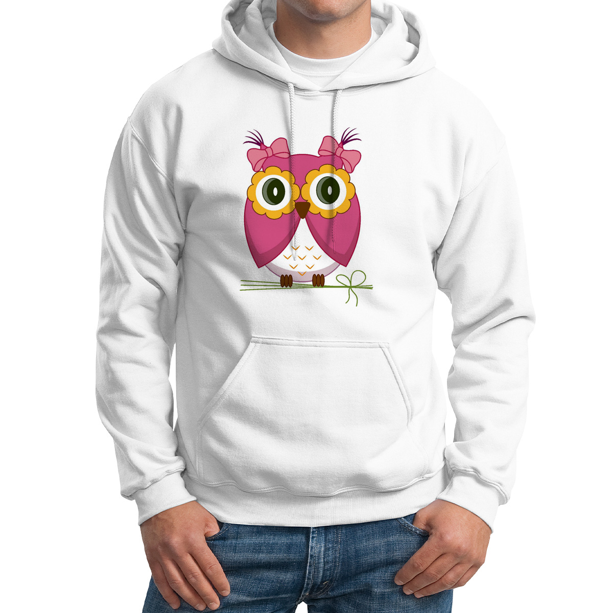 

Худи унисекс CoolPodarok Сова белое 58 RU, M0114564