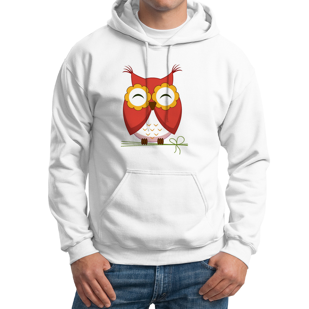 

Худи унисекс CoolPodarok Сова белое 58 RU, M0114565