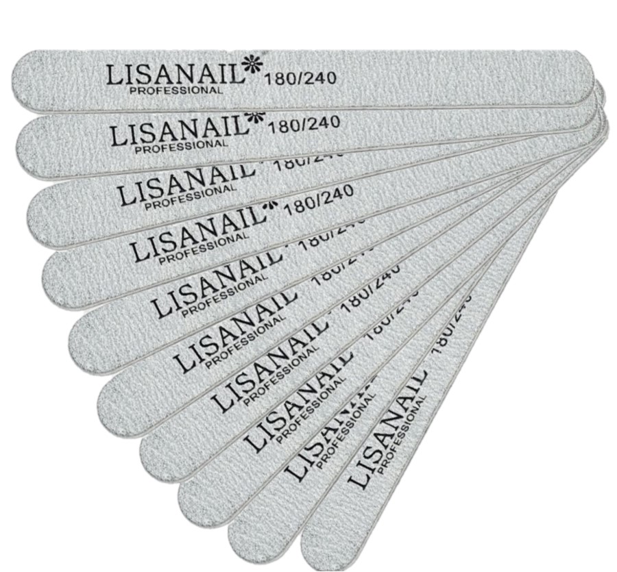 Пилки для ногтей Lisanail 13см 180-240 грит 10шт