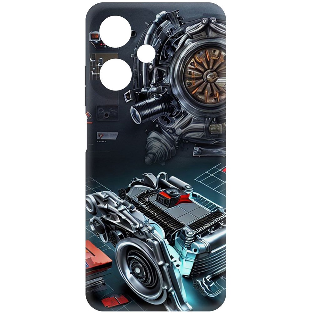 

Чехол-накладка Krutoff Soft Case Моторы для Infinix Hot 30 Play черный