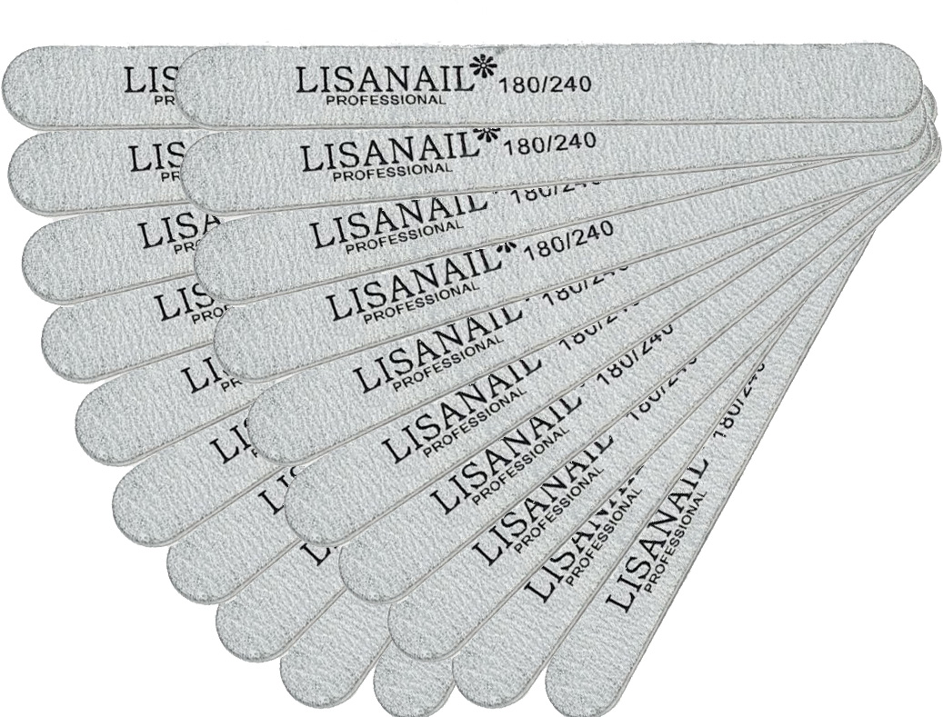 Пилки для ногтей Lisanail 13см 180-240 грит 20шт