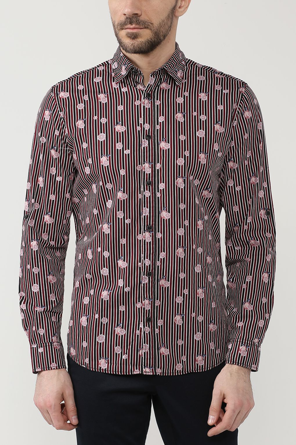 

Рубашка мужская Jack & Jones 102 0066 10341 бордовая S, 102 0066 10341