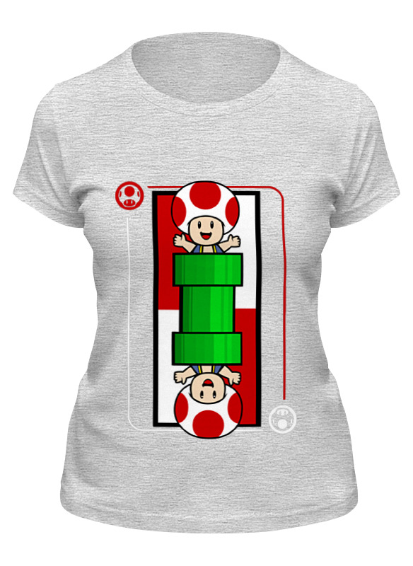 

Футболка женская Printio Гриб из марио серая S, Серый, Гриб из марио