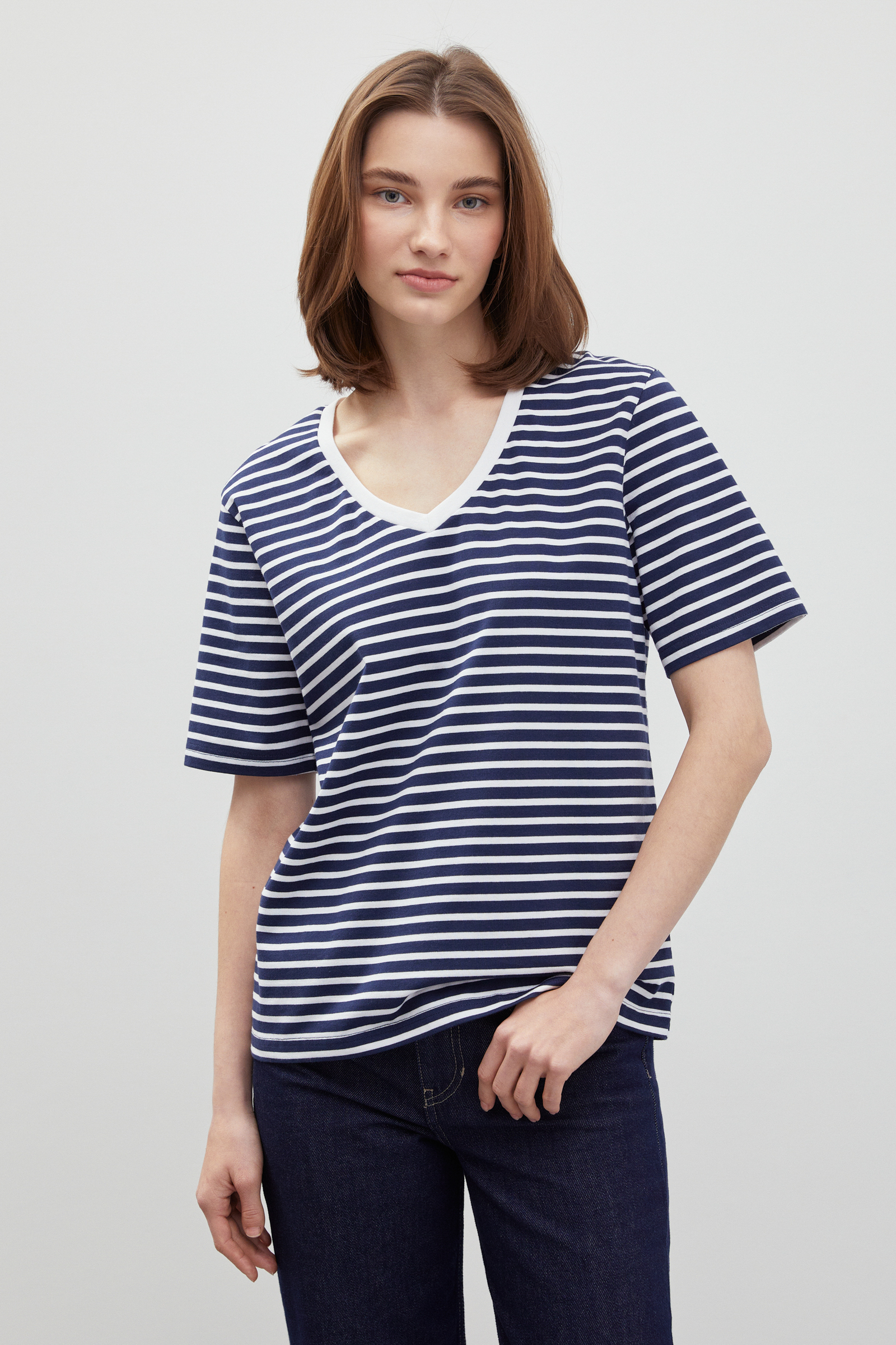 

Футболка женская Finn Flare FBD110172 синяя 2XL, FBD110172