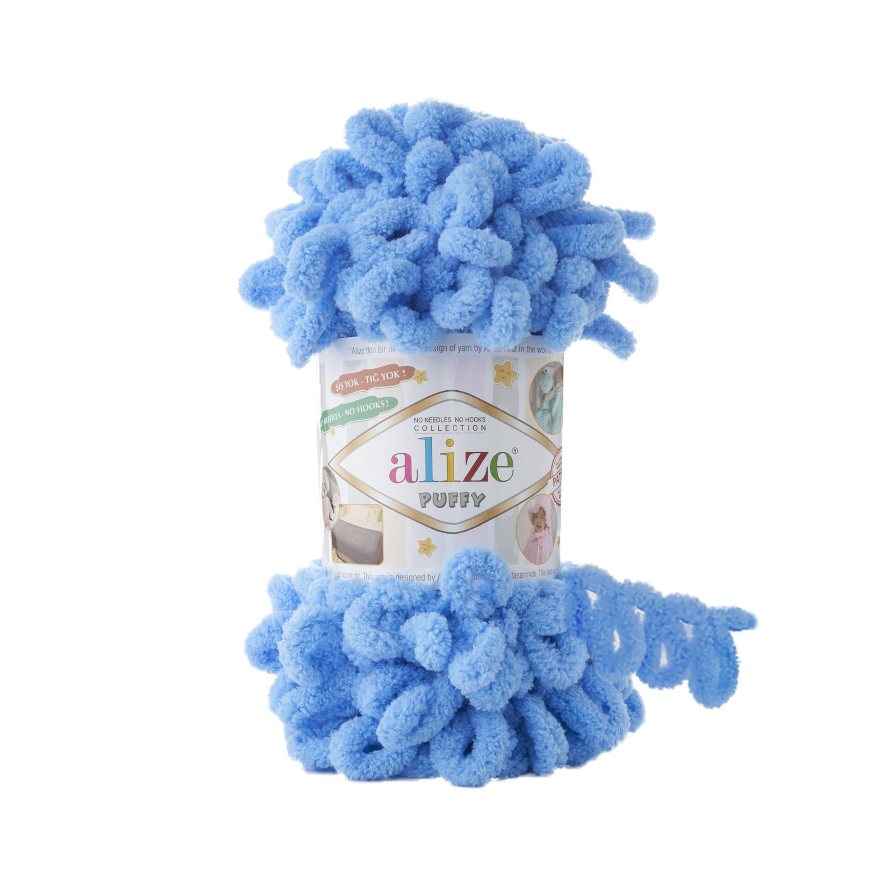 

Пряжа Alize Puffy 100% микрополиэстер 9 м/100 гр 289 Светло-синий, 5 мотков, Puffy NL01