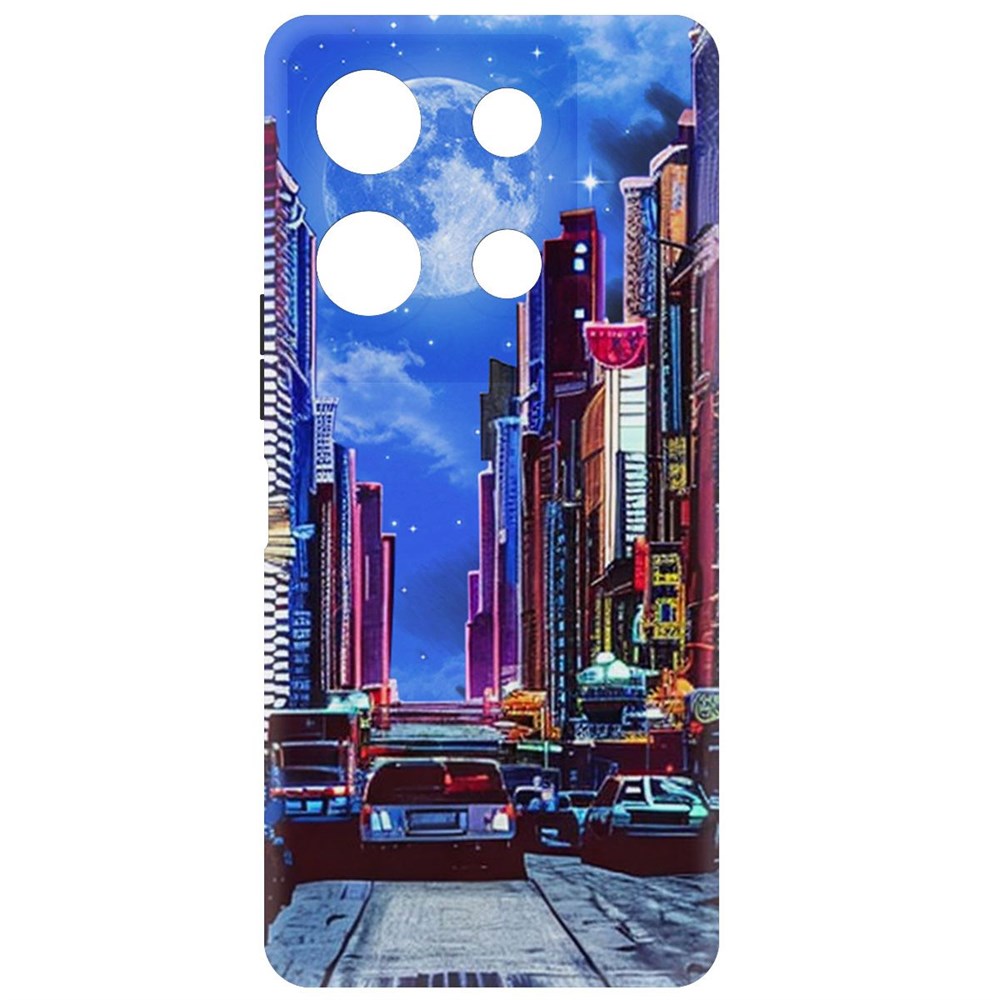 

Чехол-накладка Krutoff Soft Case Ночной город для Infinix Note 30 VIP черный