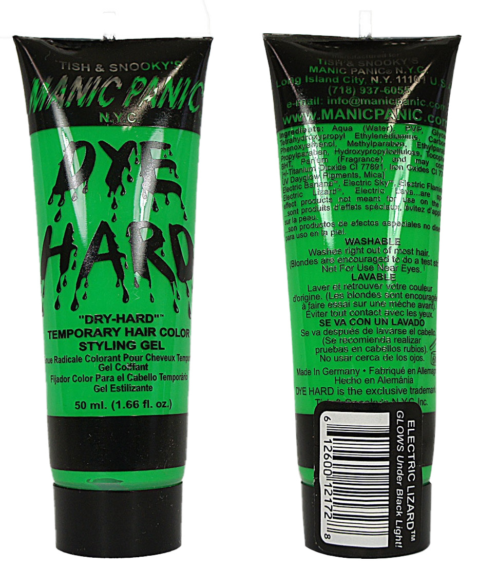 

Стайлинг гель для волос Manic Panic Dye Hard Electric Lizard зеленый, Dye Hard