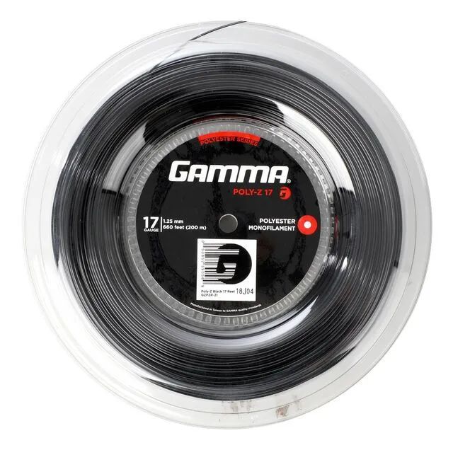 

Теннисная струна 1,25 мм 200 м Gamma Poly Z 17, черная, Черный, Poly Z