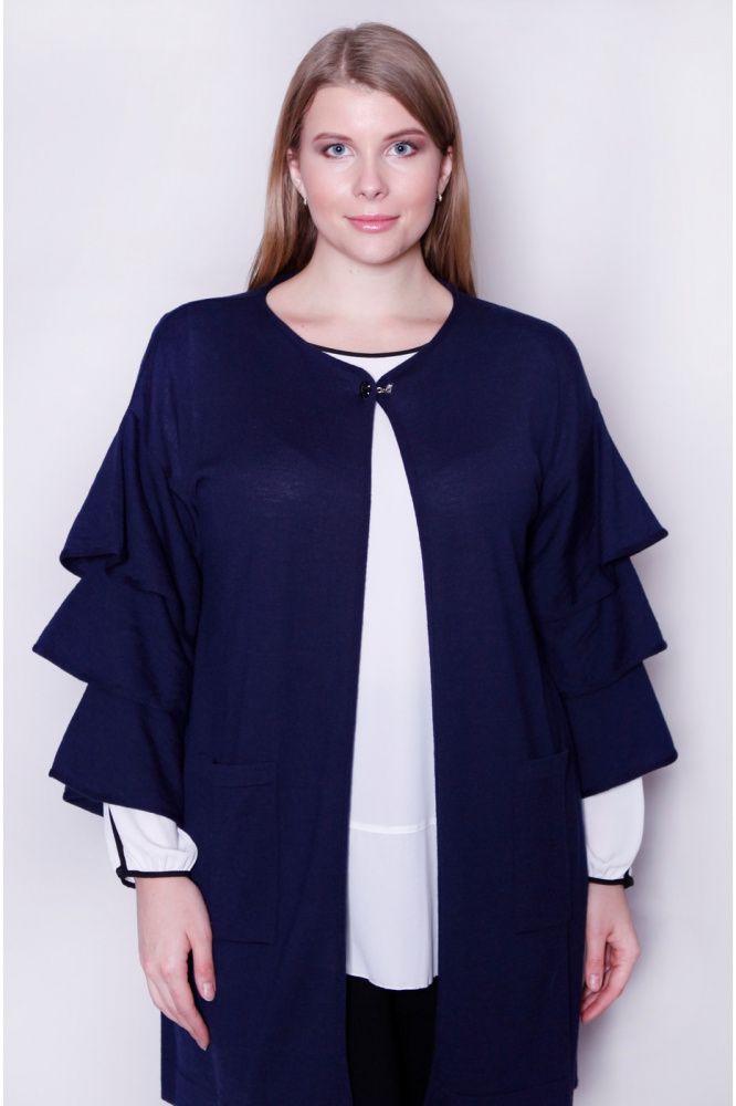 

Кардиган женский Maria Grazia Severi White 7017FI10_1 синий 46, 7017FI10_1