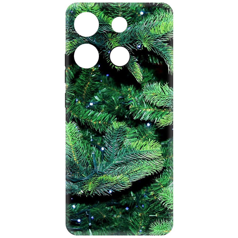 

Чехол-накладка Krutoff Soft Case Еловые лапки для Infinix Smart 7 Plus черный