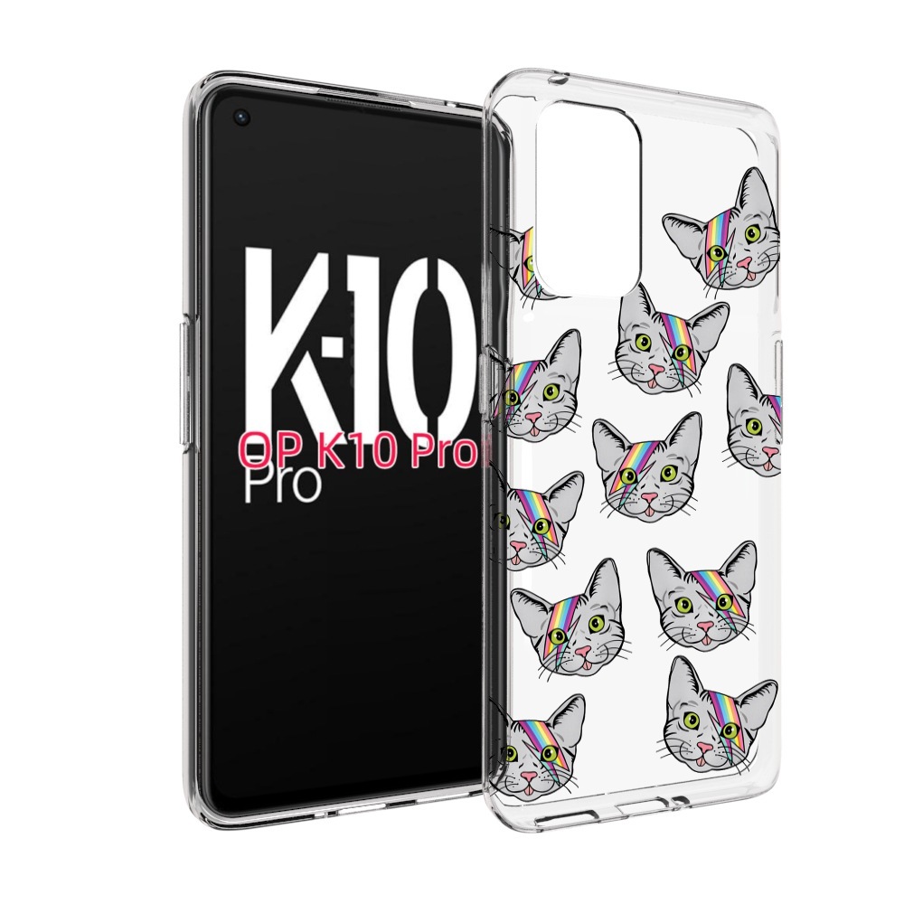 

Чехол MyPads кот-с-молнией-на-лбу для OPPO K10 Pro, Прозрачный, Tocco