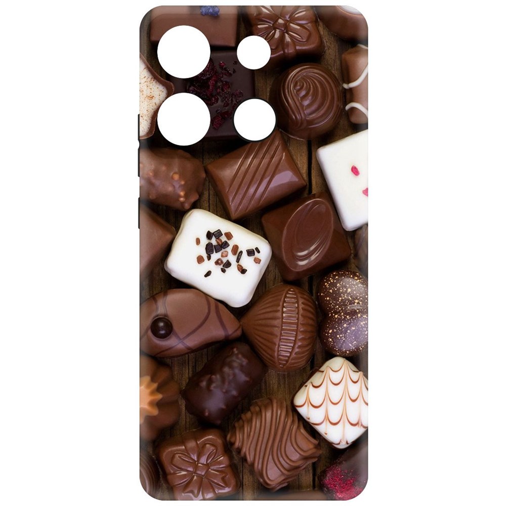 

Чехол-накладка Krutoff Soft Case Конфеты для Infinix Smart 7 Plus черный