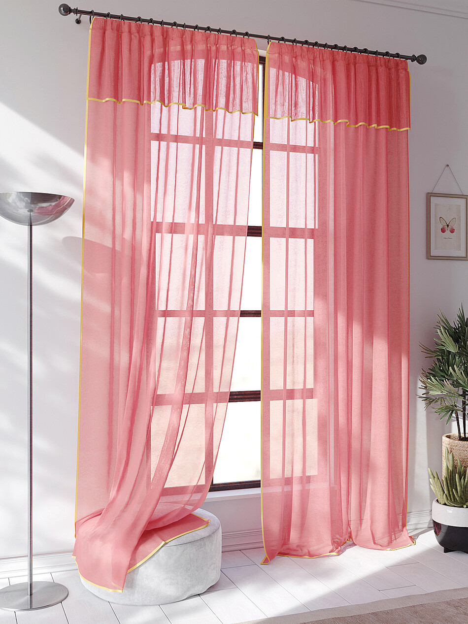

Тюль Miazzo 150х180 см Розовая в гостиную детскую спальню Турция